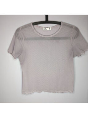 Hollister Lavender Sheer Mesh Crop Top Y2K / Soft Grunge / Cottagecore Aesthetic